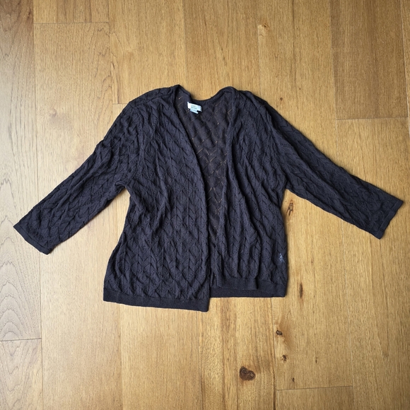 Croft & Barrow Chocolate Brown Knit Top Cardigan Women's Size L - Picture 1 of 5